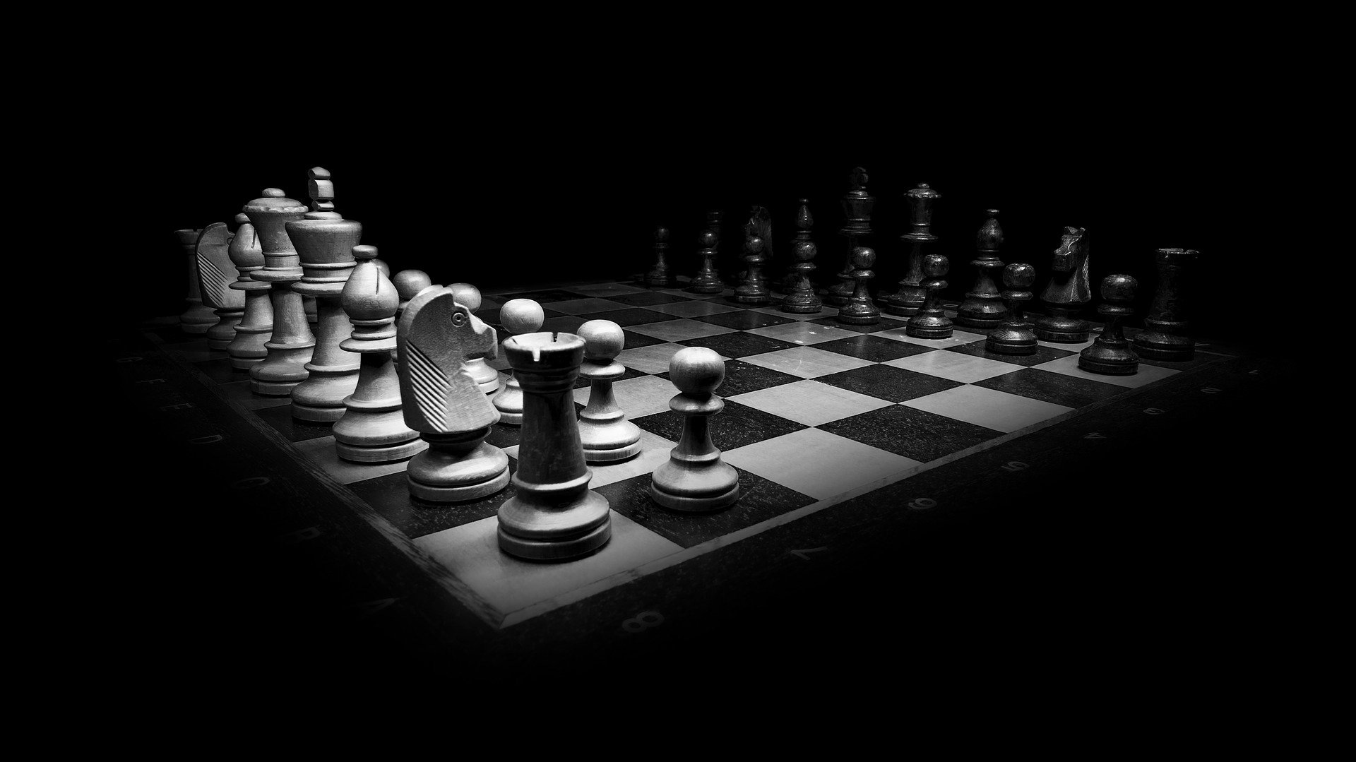 Ein Schattenbild von einem Schachbrett